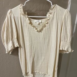 Bohme Ivory Ruffle Sleeve Blouse
